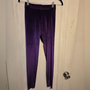 Purple velvet leggings